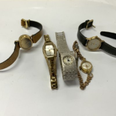 Collection of five dress/fashion ladies watches. Postage category A. NO RESERVE
