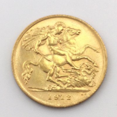 A 1912 half sovereign. Postage cat A .