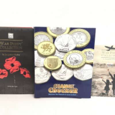 A Change Checker album with War Poppy Collection albums. Postage category C