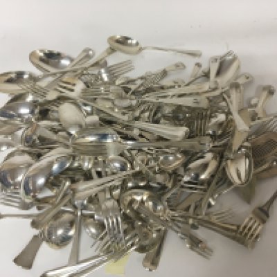 A collection of Dutch silver table cutlery marked with lion assay marks (833/1000) some possibly higher grade. Approximately 6kg total weight.