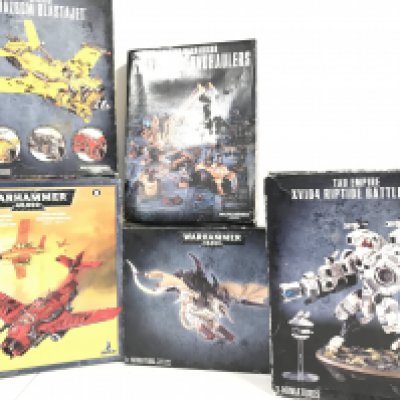 A Collection Of Boxed War Hammer Including A Ork Bomber. A Wazbom Blastajet. Etc.