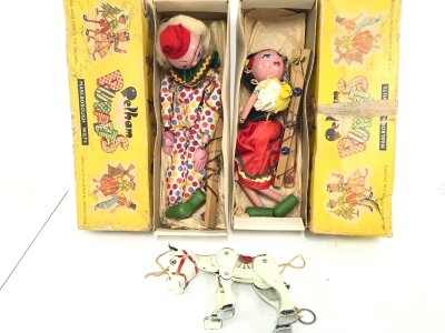 2 Boxed Pelham Puppets And A Loose Muffin The Mule.