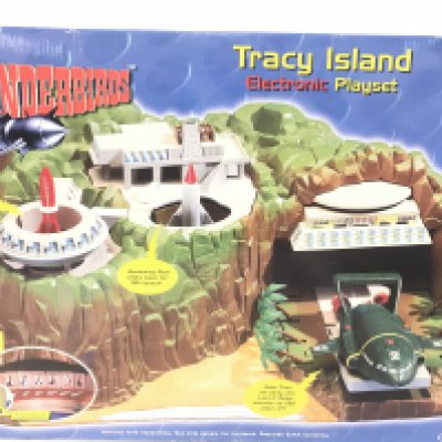 A Boxed Carlton Thunderbirds Tracy Island.  Thunderbird 1 Damaged. No Reserve.