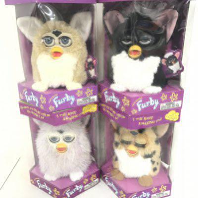 4 Boxed And Sealed Tiger/Hasbro Furbys. Including Skunk. Giraffe. Champagne And Bear Brown.