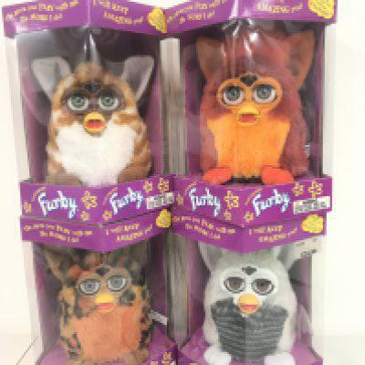 4 Boxed And Sealed Tiger/Hasbro Furbys. Including Rooster. Raccoon. Leopard And Gold Stripes.