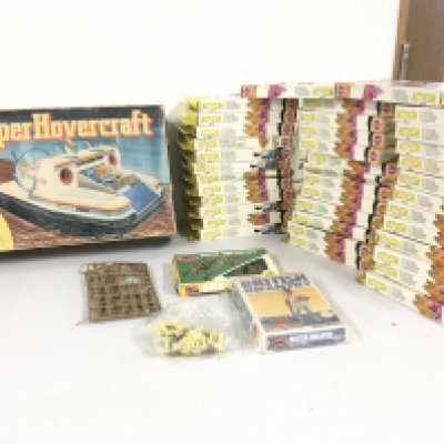 A collection in excess of 35 boxed model soldiers by AToys.  Also includes 2x boxed Airfix figures and 2 loose sets of figures.  Plus a boxed vintage Airfix Super Hovercraft.  No reserve