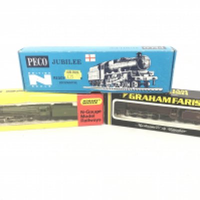 4 Boxed N Gauge Locomotives Including Mimitrix. Grahamfarish And Peco.