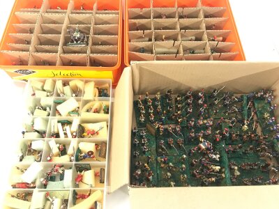A Collection Of Painted And Unpainted 15MM Led And Plastic Soldiers Including Some Mounted. No Reserve.