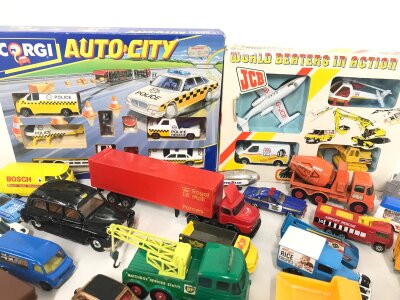A Collection Of Playworn Diecast. A Corgi Auto City Pack And A Matchbox World Beaters Set. No Reserve.