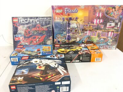 A collection of 5 boxed Lego sets, 41375 friends, 8183 Racers, 75979 Harry Potter, 8064 Technic and 3431 Sports.  No reserve unchecked