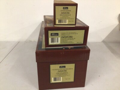 3 x boxed Britains Minature Military Models in the American Revolution series, featuring 17279 William Howe, 17349 Battle of Saratoga American 2nd Command set,  17213 Battle of Concorde Bridge.  No reserve