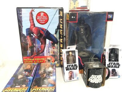 A Collection Of Marvel And Star Wars Toys And Merchandise. No Reserve. (2).