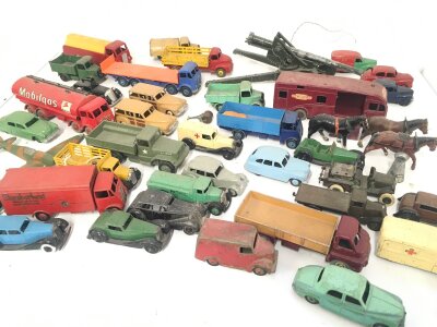 A Collection Of Playworn Diecast. Including Early Dinky. Some Re-Painted.