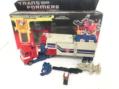 A Boxed Hasbro Transformers Powermaster Autobot Optimus Prime.