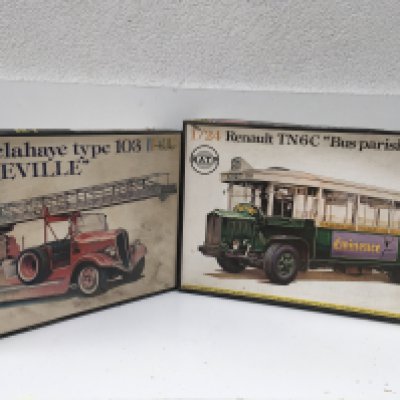 2x boxed Heller model kits featuring No.780 Delahaye type 103. Bonneville . Also No.789 Renault TN6C Bus parisien. Both unstarted with instructions leaflet. No reserve (2)