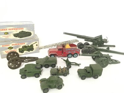 A Collection of Playworn Diecast Including 2 Empty Dinky Boxes.