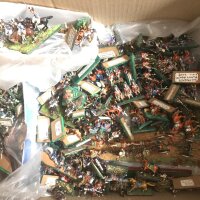 A Box Containing Paimted Led 15MM Soldiers. Some Mounted.