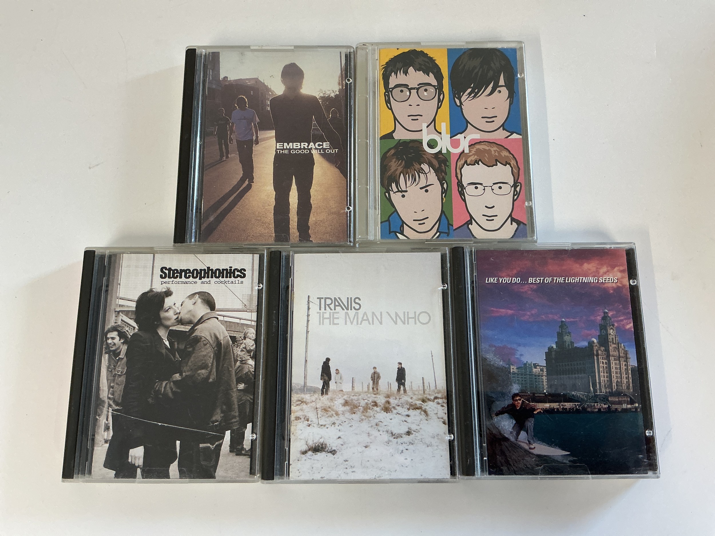 Five minidiscs by various artists comprising Blur, Embrace, Travis, Stereophonics and The Lightning Seeds.