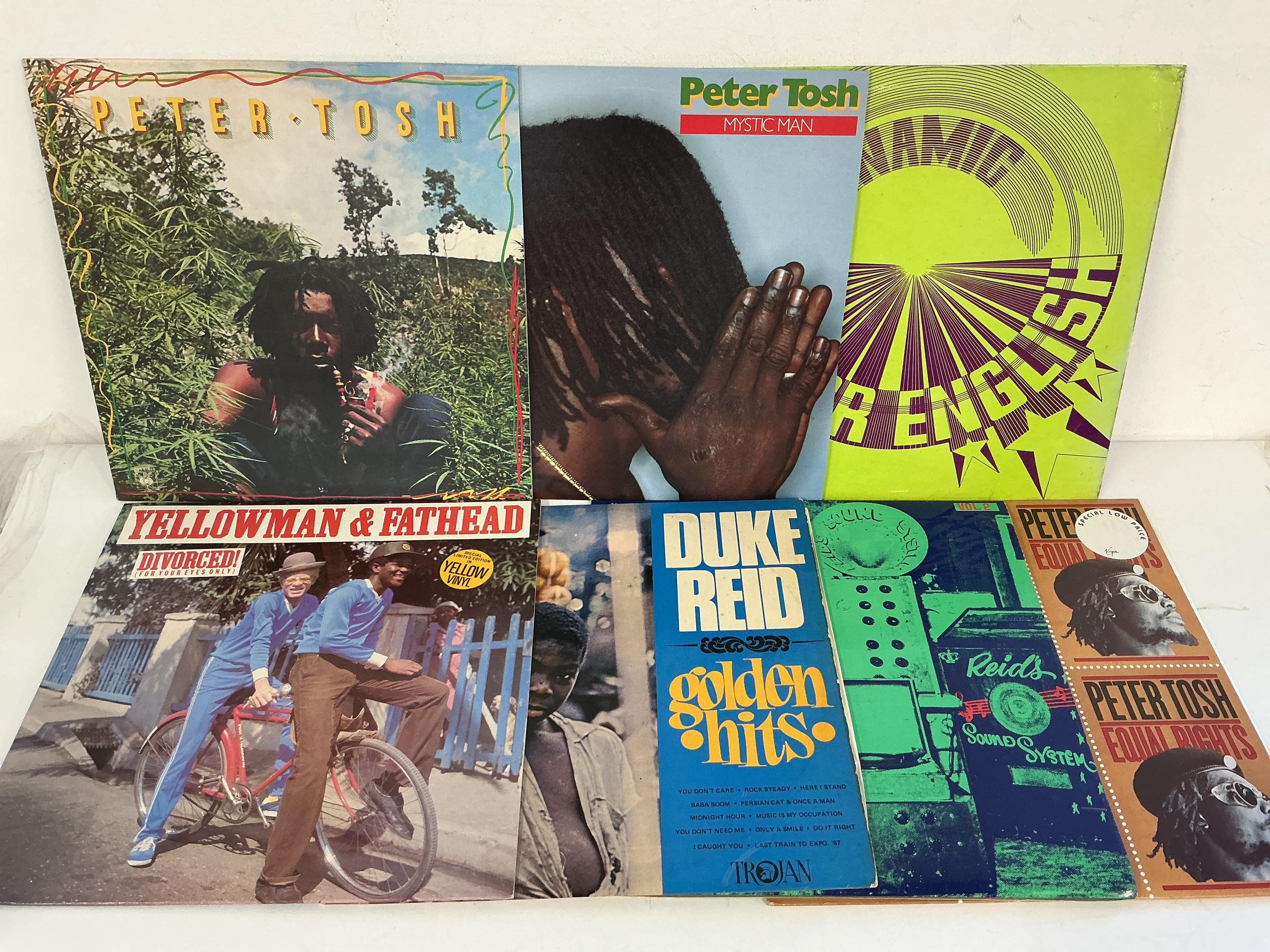 Fifteen reggae, funk and soul LPs by various artists including Peter Tosh, Yellowman & Fathead and others.
