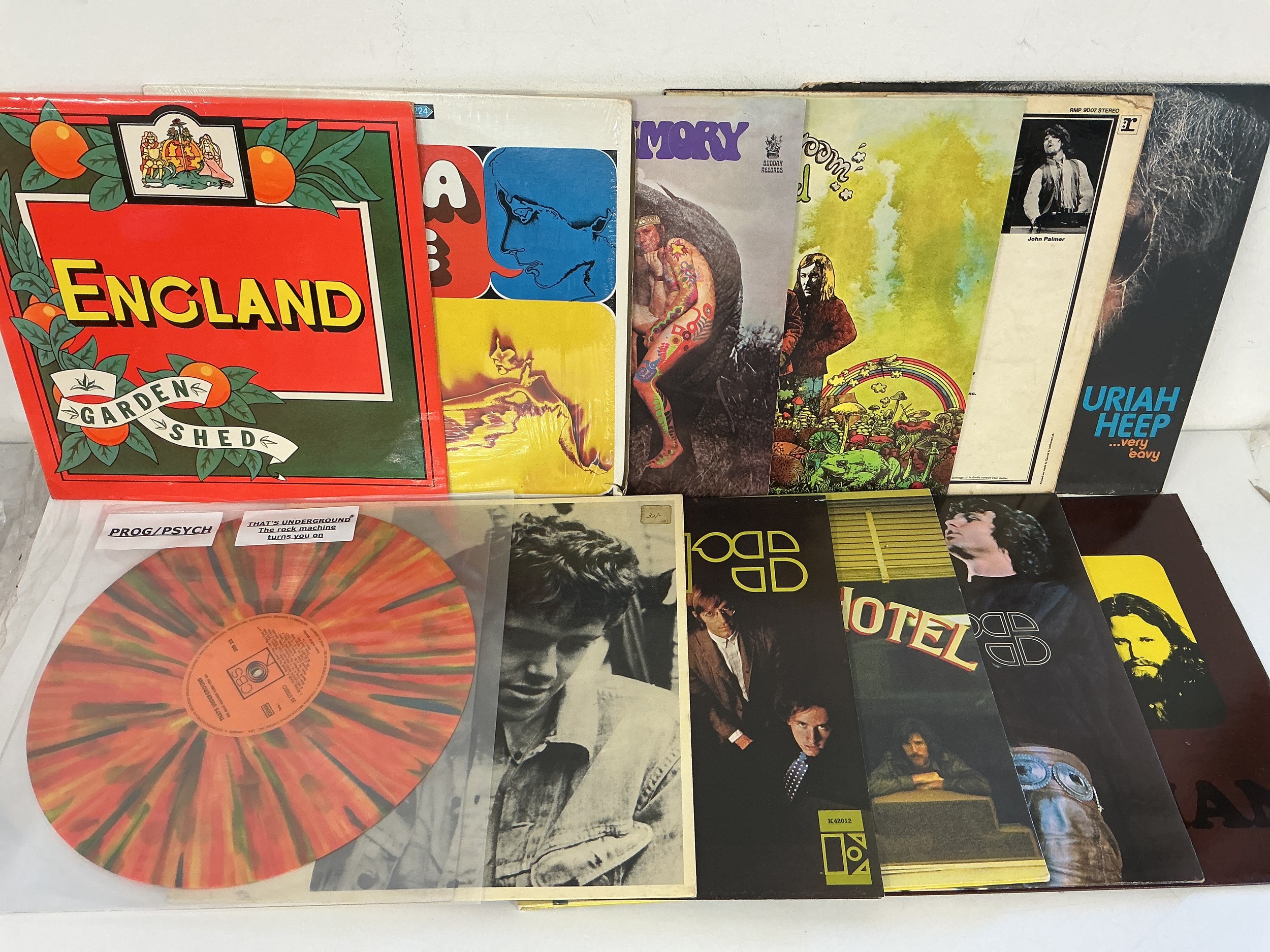 Twelve psych and prog rock LPs by various artists including England, Vanilla Fudge, Leaf Hound and others. Comprising mainly reissues.