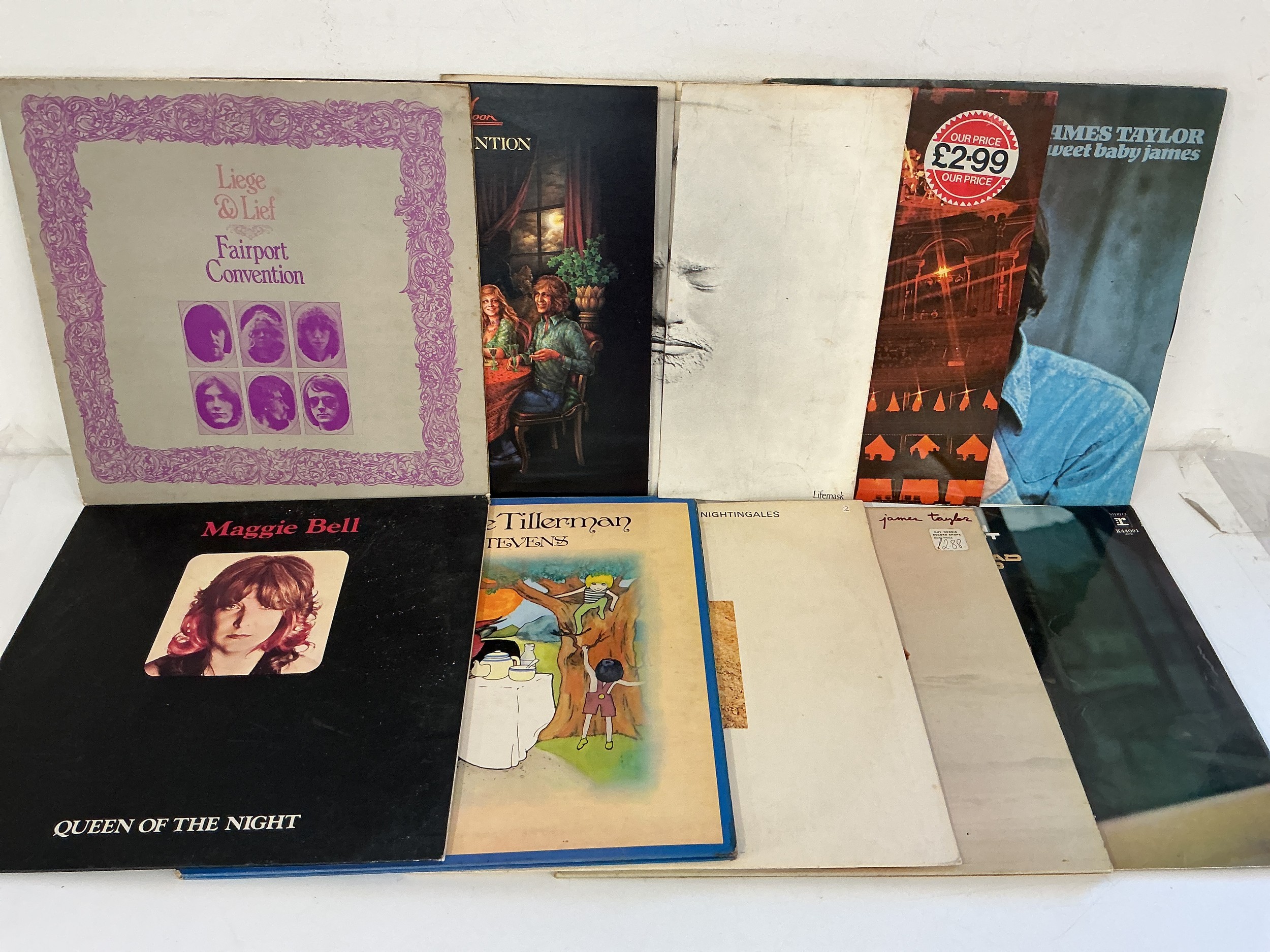 Ten folk rock LPs by various artists including Fairport Convention, Pentangle, Roy Harper and others.