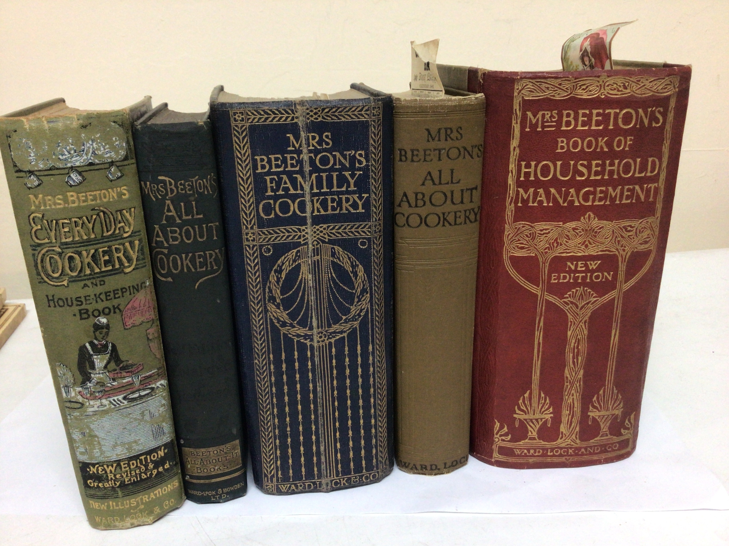  A collection of vintage Mrs Beeton's cookery and household management books. Published by Ward and Lock & Co. 