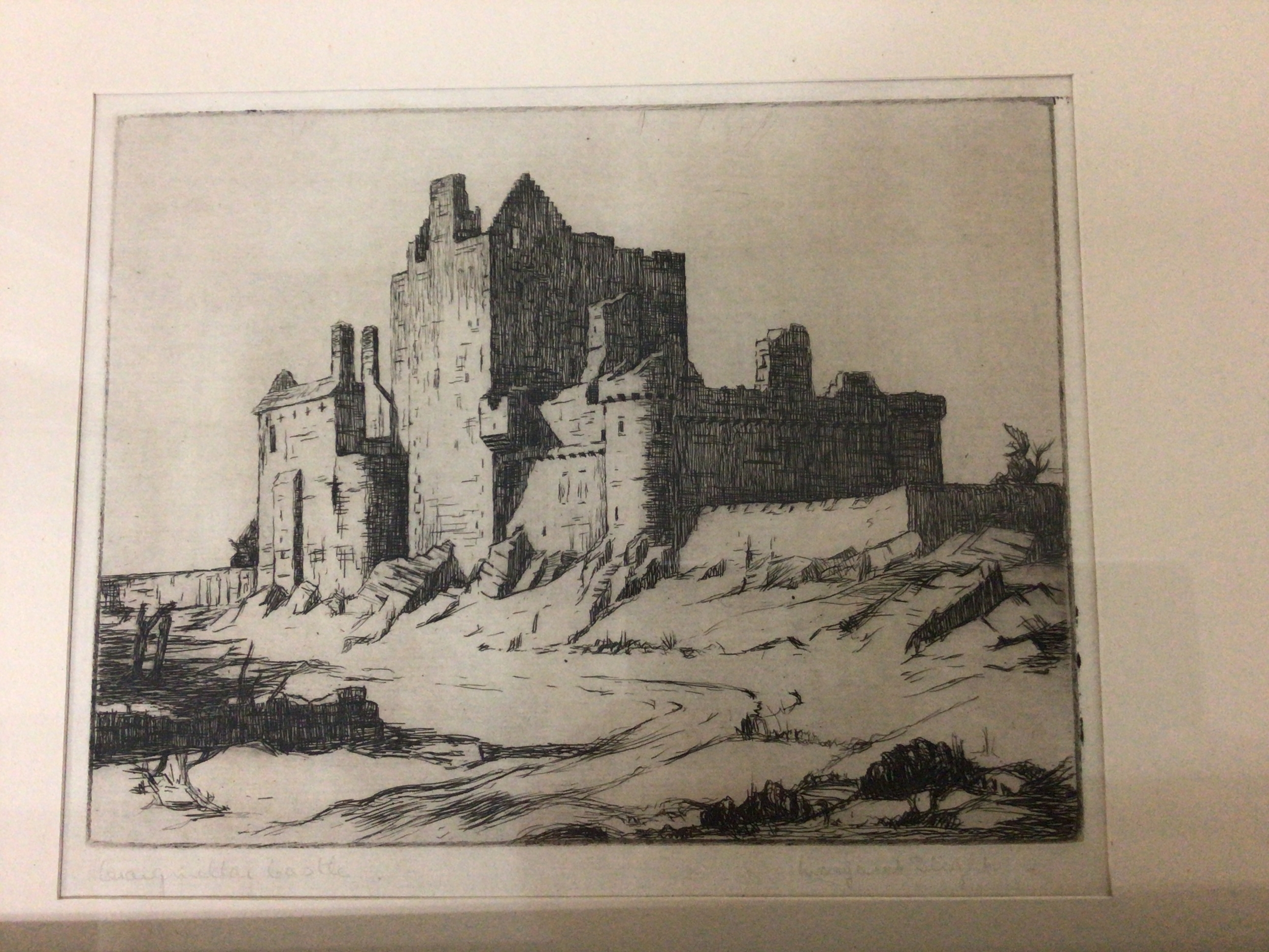  A collection of early 20th century drypoint engravings and other prints and pictures.