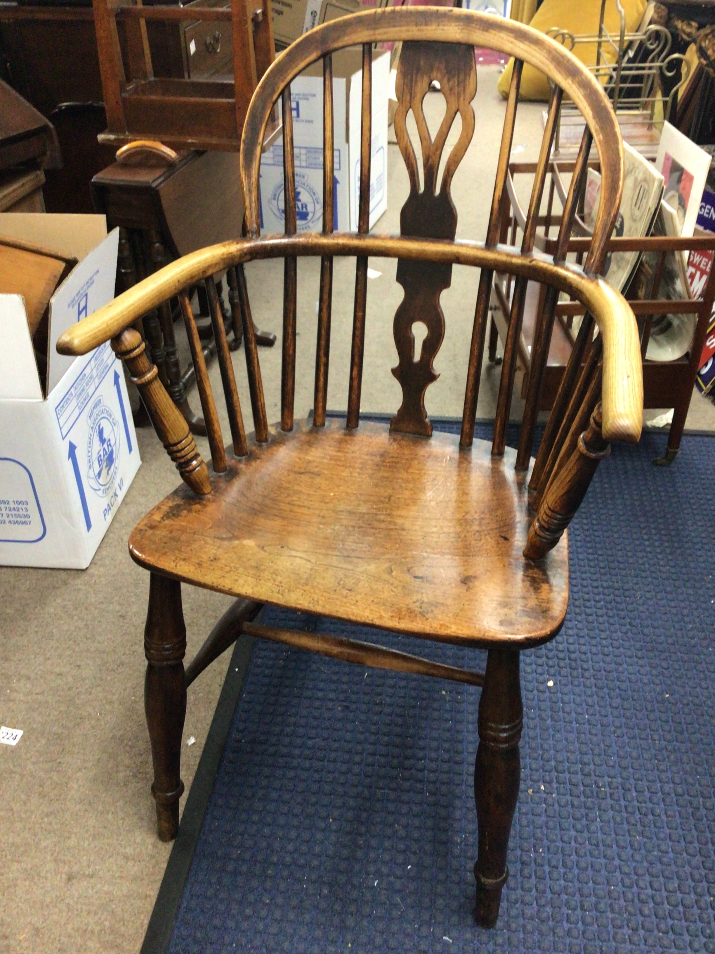 A Victorian elm and beechwood Windsor chair a nice example of a Vernacular chair 