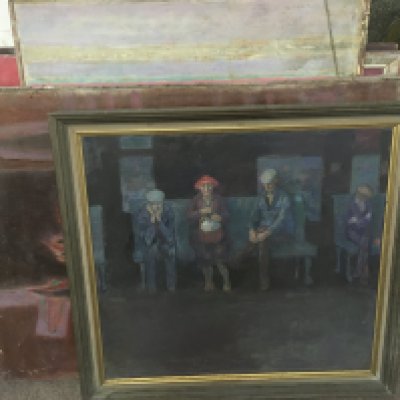 A collection of unframed Albert Harold Palmer (1911 - 1985 ) paintings including nudes, abstract etc. Artist and teacher, born in Northamptonshire, who studied art part-time, then full-time at Grimsby School of Art, 1923 - 9, worked in a London commercial art studio, 1929 - 33, then attended Royal College of Art, 1933 - 6. In 1938 he received a Travelling Scholarship from the College, also a Gold Medal. After copying House of Commons murals for the World Trade Exhibition in New York, 1938 - 9, Palmer from 1939 - 45 served in the Camouflage Corps, then spent 1947 - 9 in a tuberculosis sanatorium in Switzerland. He was on the staff of Maidstone Art School, 1950 - 4, from 1954 - 62 was lecturer in painting at Gravesend Art School, then acting principal; and was head of art and craft at Gravesend Adult Education Centre, 1962 - 77. From 1977 - 85 painted full-time at his own studio gallery in central London