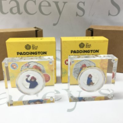 Two Paddington boxed 2018 50p silver proof coins . Postage category B