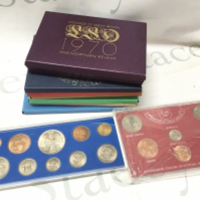 A collection of British proof coin sets, postage category B