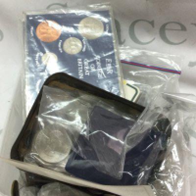 A box of mixed World coins including pennies, shillings etc. postage category B