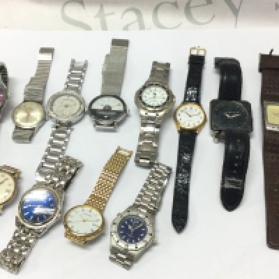 Twelve watches including Sekonda, Roamer, Geneva etc. postage category B