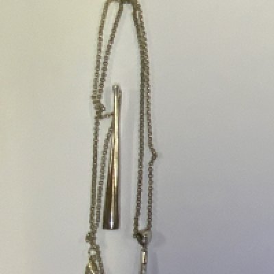 A sterling silver and black Tahitian pearl pendant together with an additional silver pendant. (A) NO RESERVE