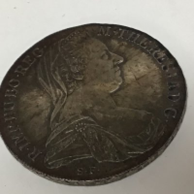 A silver Austrian 1780 Theresa Maria SF coin. NO RESERVE