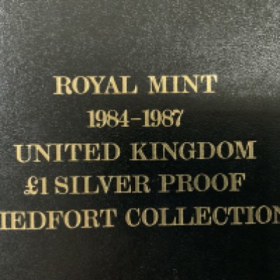 Royal Mint 1984-1987, United Kingdom &#20132660831 Silver proof Piedfort collection. (A)