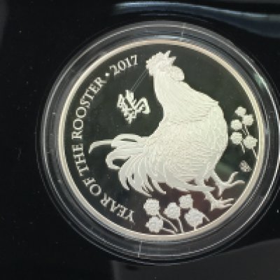2017 Lunar year of the Rooster 5oz silver proof coin with COA Postage B