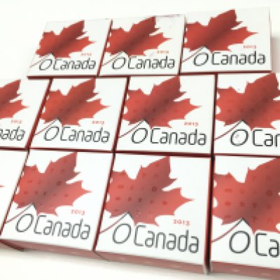 A collection of boxed silver 2013 10 dollar Canadian dollars. Postage category B