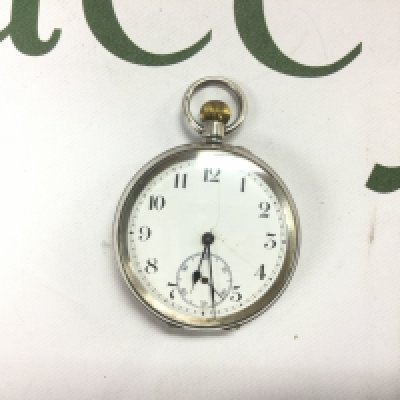 A silver cased Breguet pocket watch , seen working. Shipping category A.
