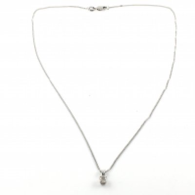 A 0.25ct diamond pendant on and 18ct white gold chain. Total weight 2.16g