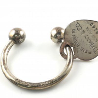 A Tiffany and co silver keyring.