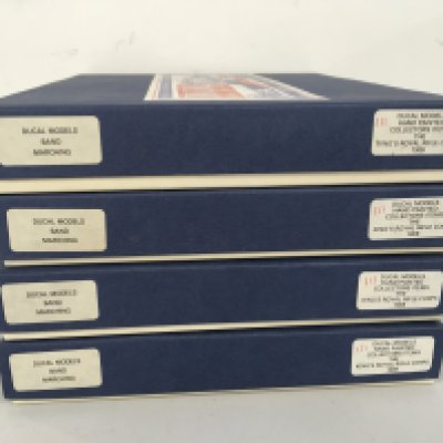 4 boxed Ducal metal military Minature figure sets features the marching band of The Kings Royal Rifle Corps 1908. No reserve