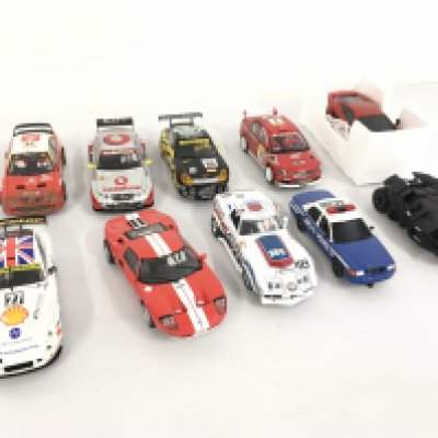 A collection of loose Scalextric..Hornby racing slot cars including a Batman Tumbler.. no reserve.