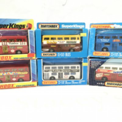 6 X Boxed Matchbox SuperKings Buses. No Reserve.
