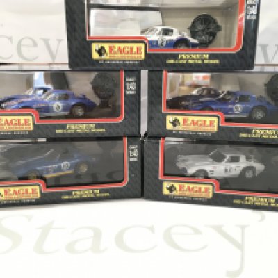 5 X Boxed Eagle Collectables Diecast Corvettes 1/43 Scale. No Reserve.