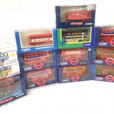 A Collection of Boxed Corgi Buses And Coaches. No Reserve.