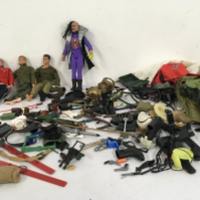 A collection of vintage and modern Action Man with a good selection of accessories. No reserve