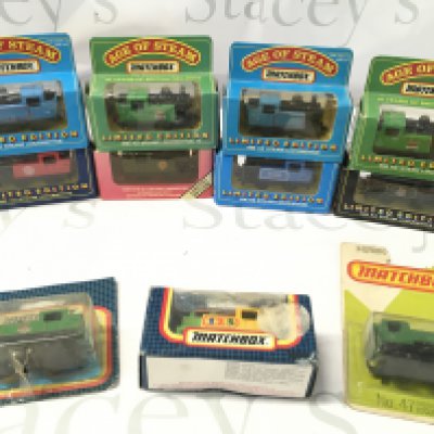 A Small Collection of Boxed Match Box Steam Trains. No Reserve.