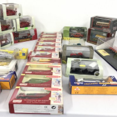 A collection of diecast model vehicles by Oxford ..Corgi..Lledo etc. features the Trackside series and a selection of fire engines amongst others. No reserve