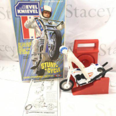 An Original Ideal Toys Boxed Evel Knievel Stunt Cycle With Instructions.